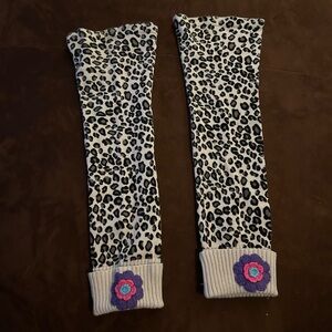 Leopard Print leg Warmers with Floral Accent